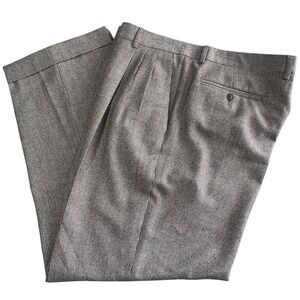 Zanella Wool Dress Pants Trousers Mens 39 Black White Houndstooth Pleated NWT